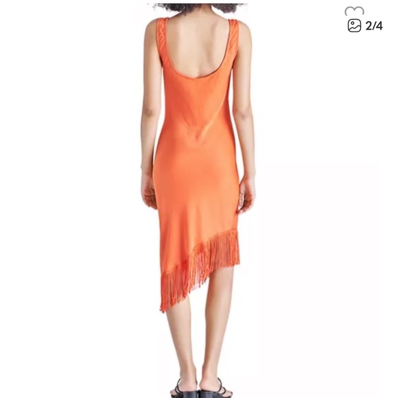 Steve Madden Bright Orange Fringe Maxi Dress - Picture 11 of 11